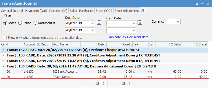 mc trans jnl debtor