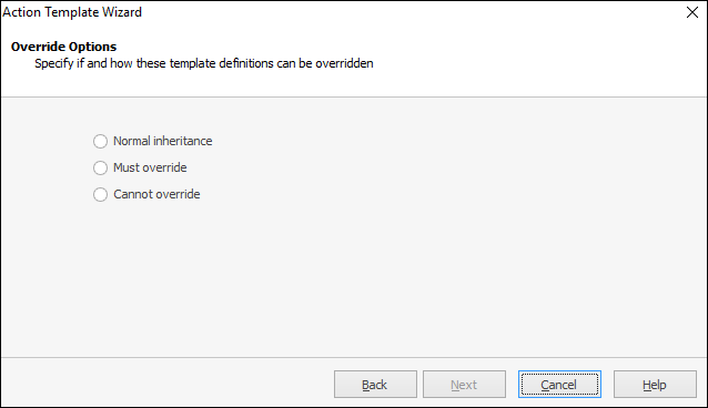 Action override options