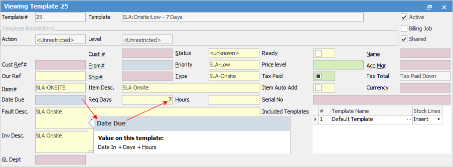 SLA Onsite Low 7 Days