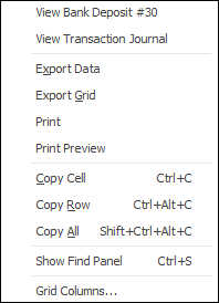 bank rec details grid