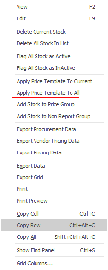 apply to price group