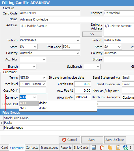 cardfile currency