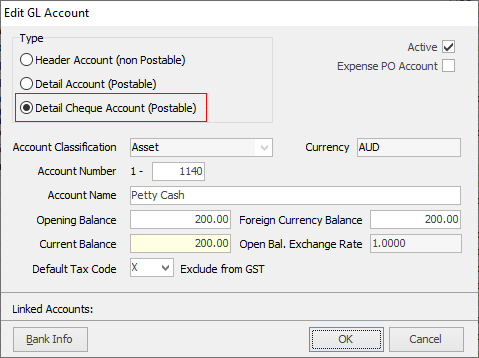 setup petty cash