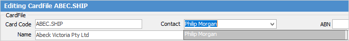 contact from dropdown