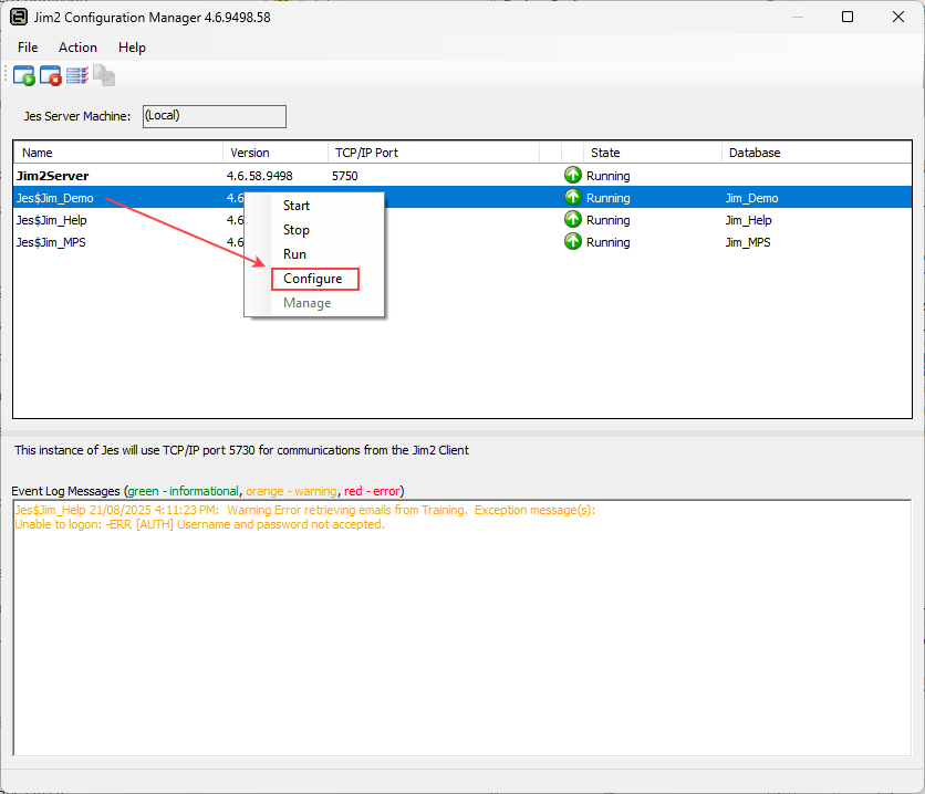 configureinstance