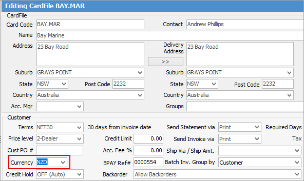 Customernzcurrency