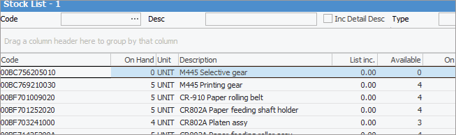 DragStocklist