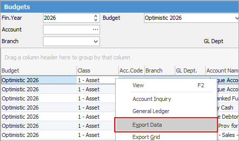 ExportBudget