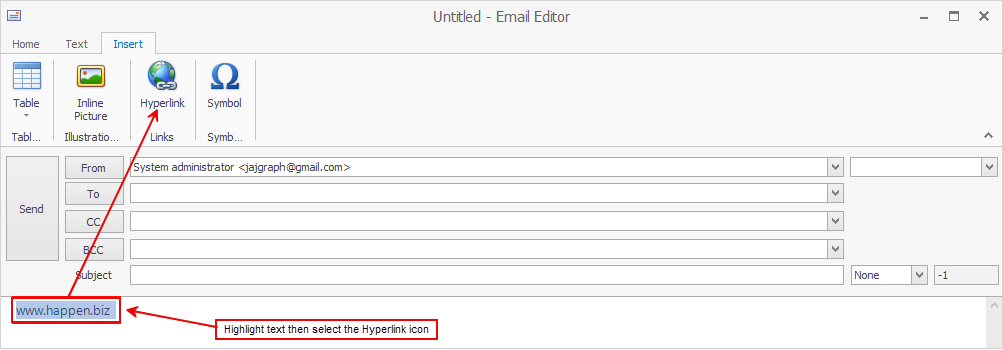 hyperlinkinemail