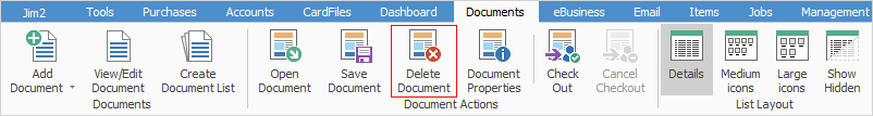 delete document