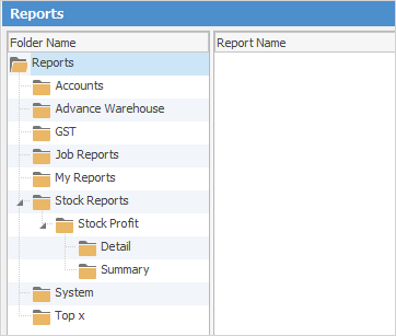 management reports window