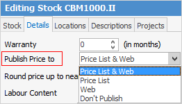 publish price list and web