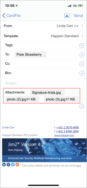 attachments on email