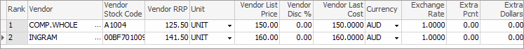 change vendor rank