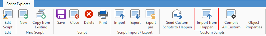 import scripts from happen