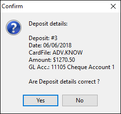 confirm deposit