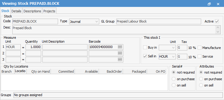 prepaid block stock