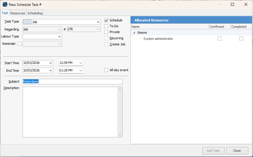 newschedtask