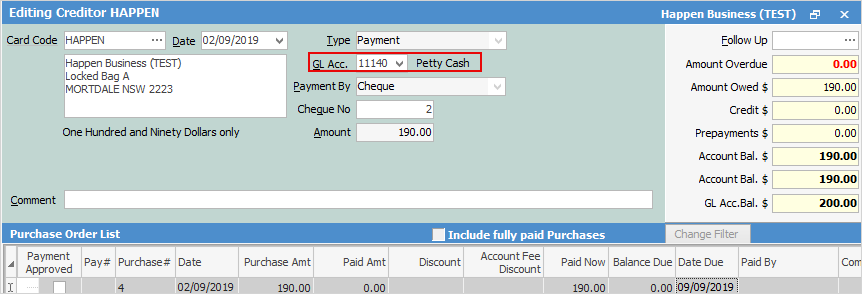 pettycashcreditor