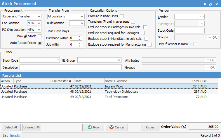 ProcureOrdersCreated