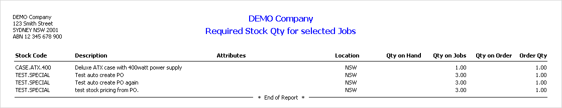 RequiredStockReport