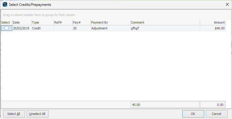 selectcreditpayment