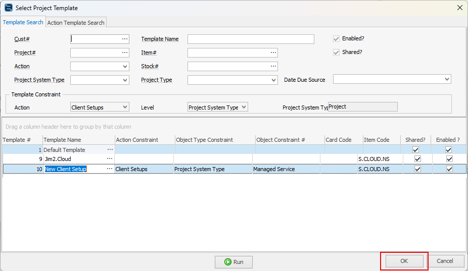 SelectProjectTemplate