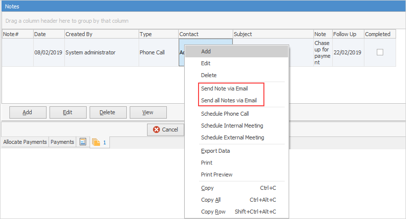 sendnoteviaemail