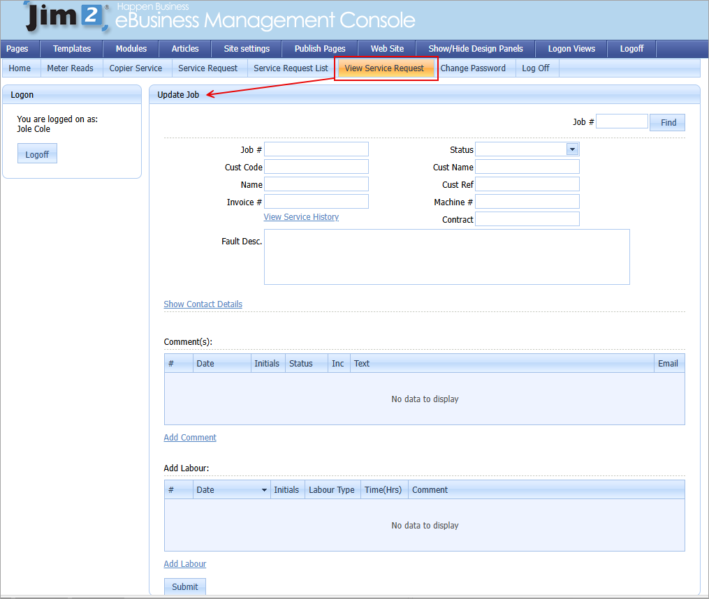 servicereqlist