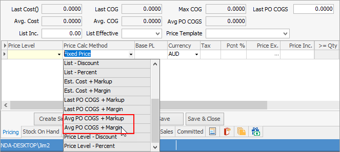 setcalcmethods