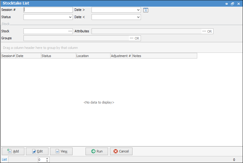 Stocktakelist