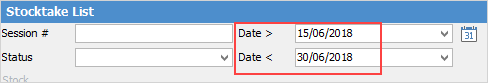 Stocktakelistdates