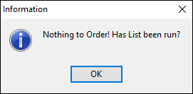 nothing to order