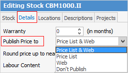 publish price list and web