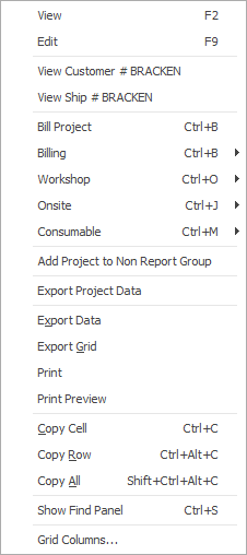 export project data