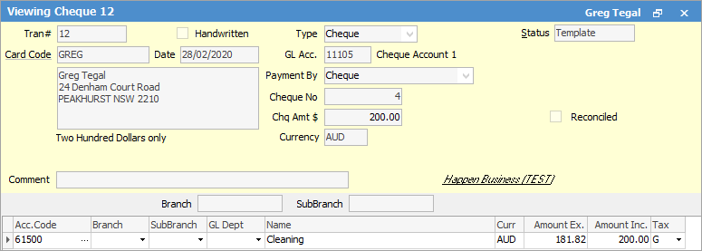 cheque template