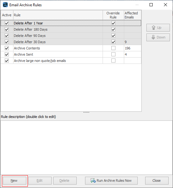 new archive rule