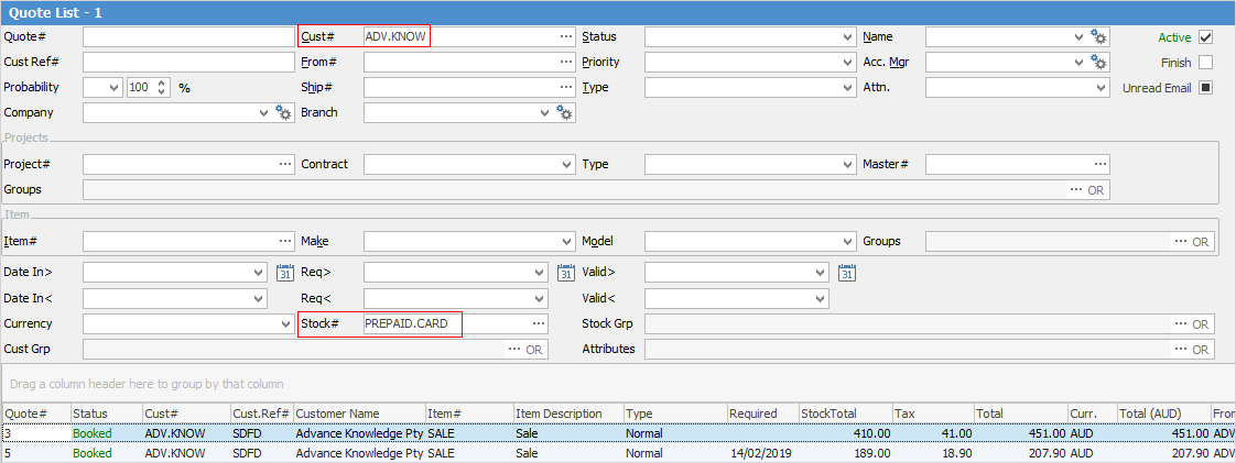 advanced qte list