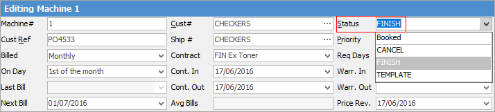 finish machine contract