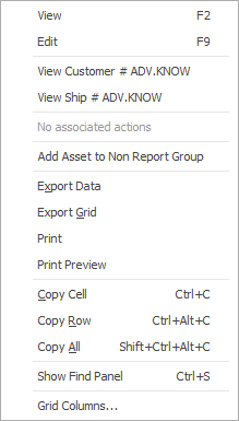 right click asset list