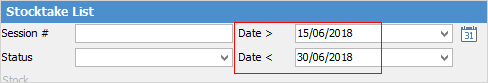 Stocktake listdates