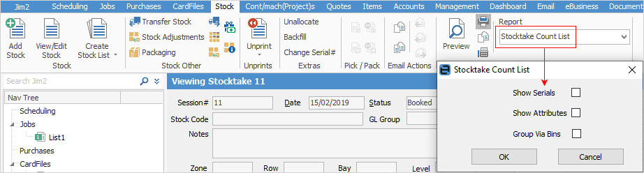 stocktake count report