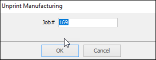 Unprint Mfg job