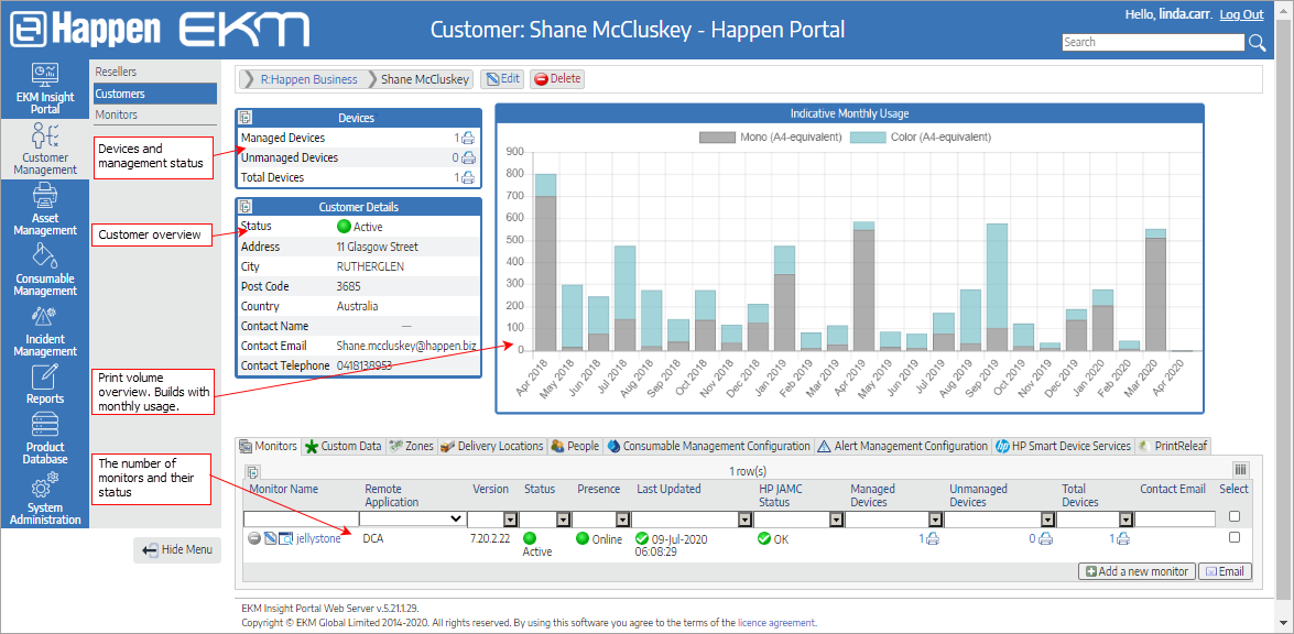 customer monitor