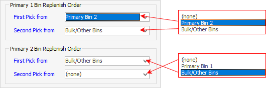 Primary bin replenish