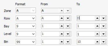 rows a to d