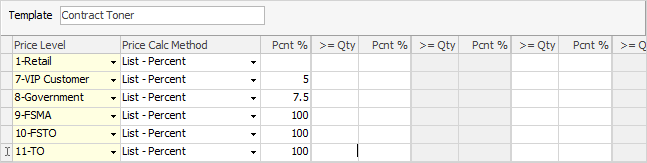 toner price template