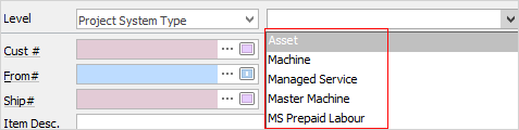 proj sys type