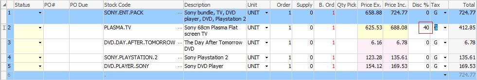 indiv kit stock disc