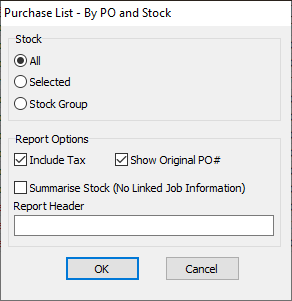 po list report filter